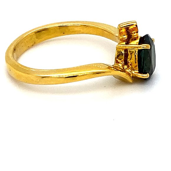 Blue Sapphire 2.05ct Solid 18K Yellow Gold Ring - Picture 4 of 8